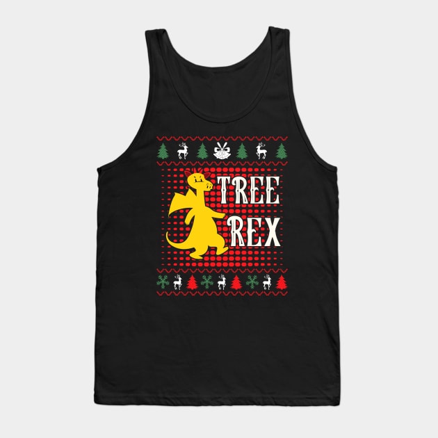 Tree Rex christmas holiday Tank Top by Fun Planet